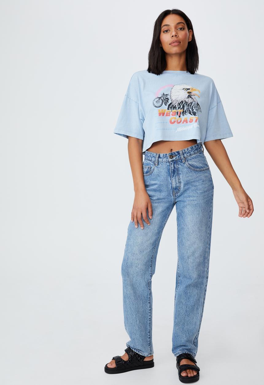 Cotton On - Chopped boyfriend tee - authentic blue