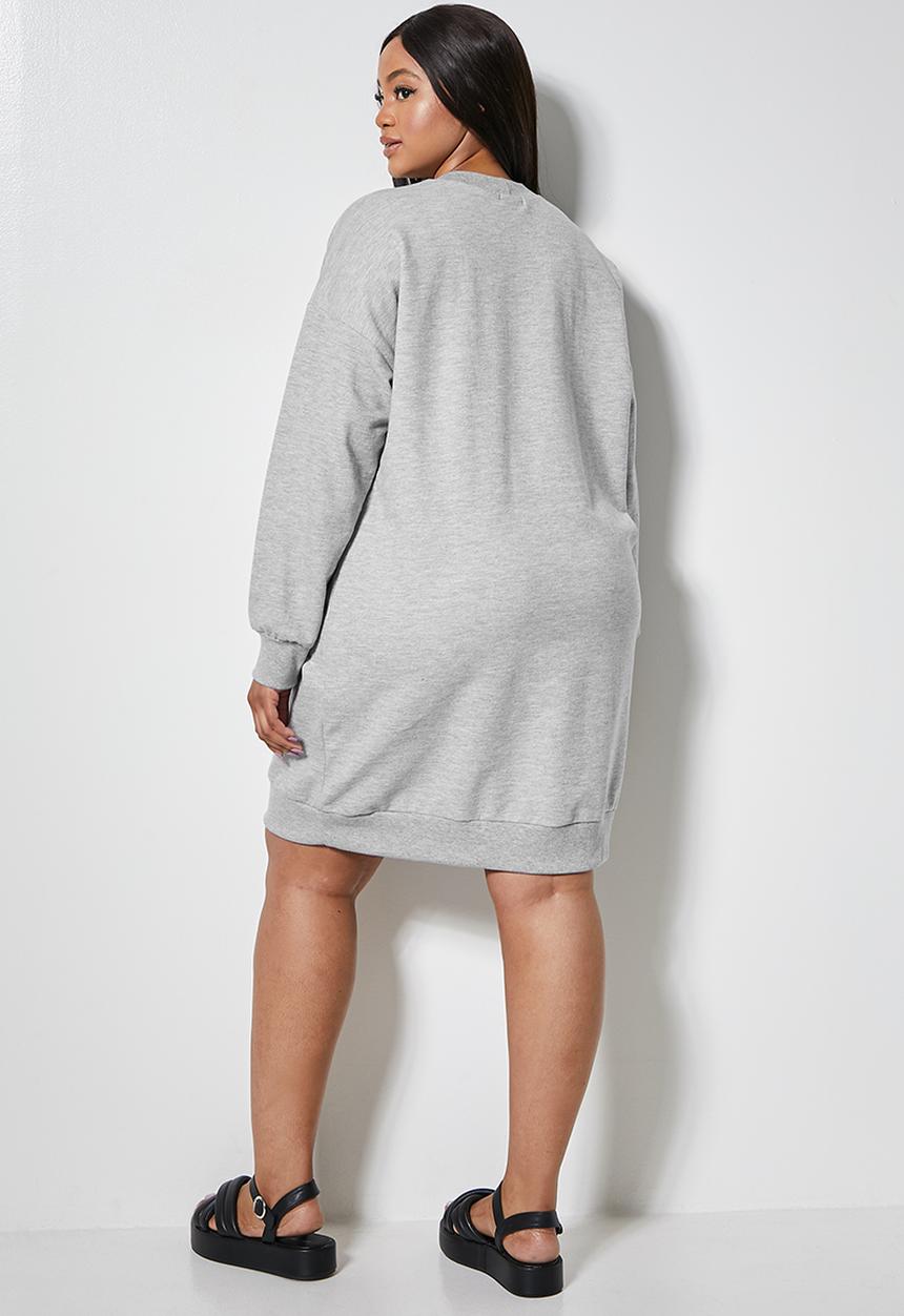 Superbalist - Oversized mini sweat dress - grey 