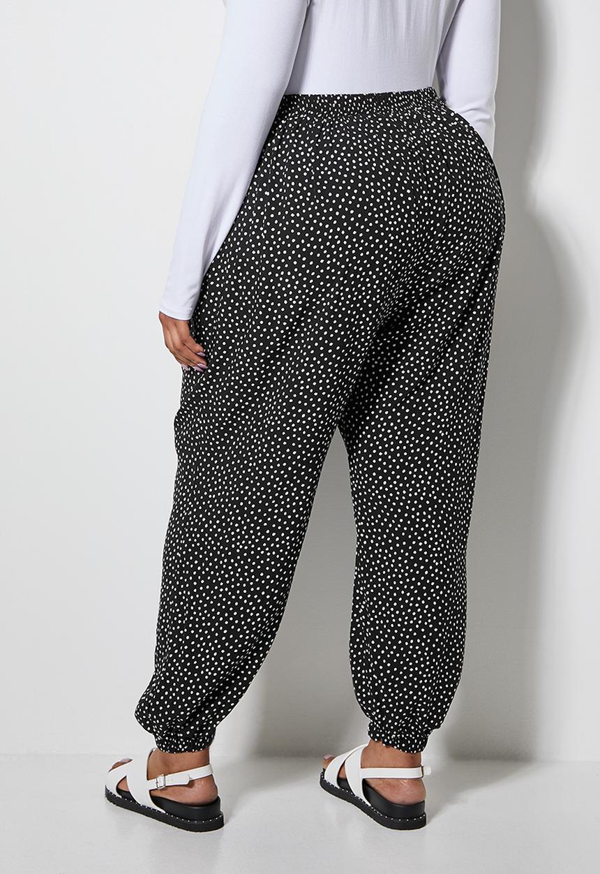 Superbalist - Easy pull on pant - black & white 