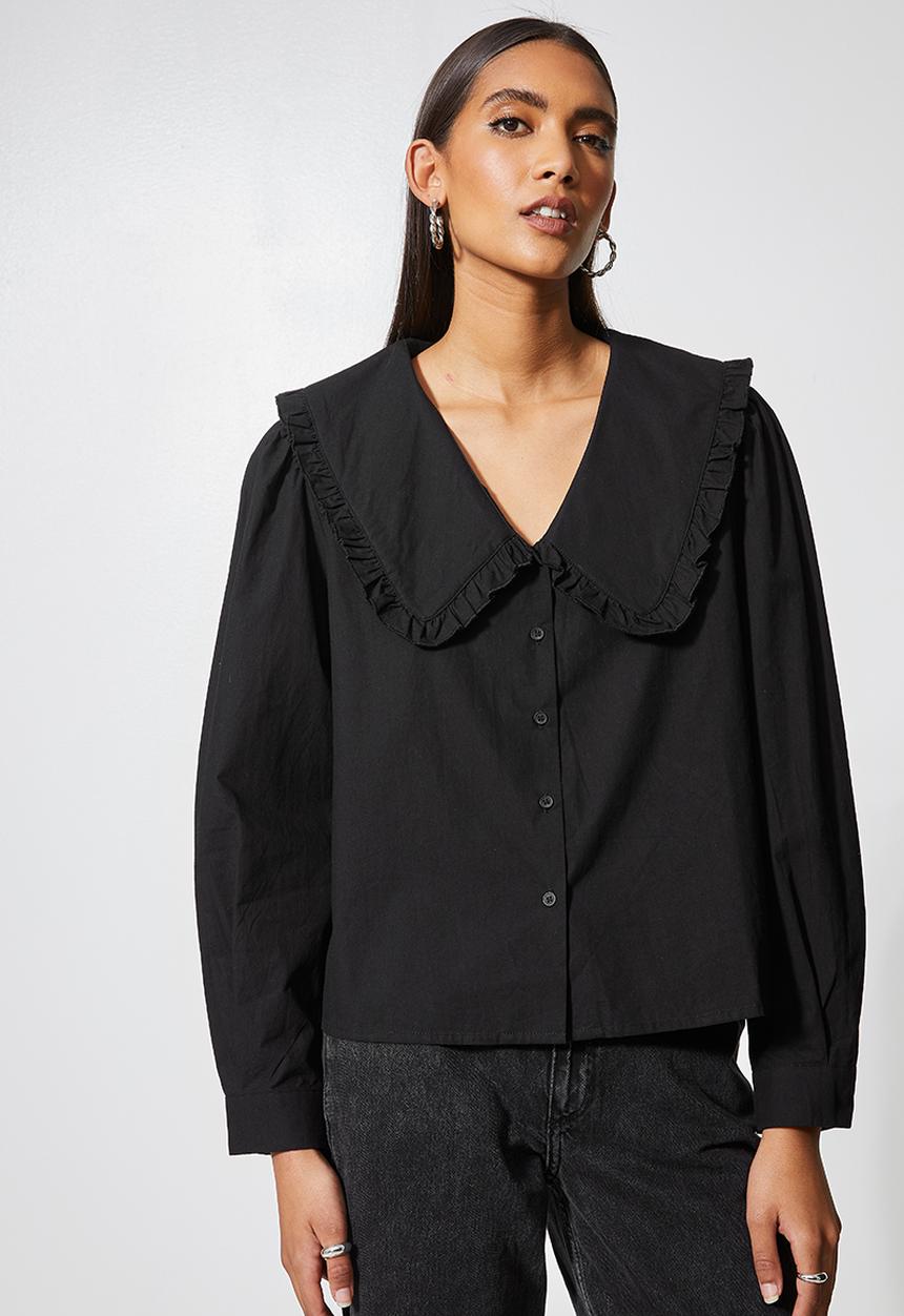 Superbalist - Peterpan collar blouse - black