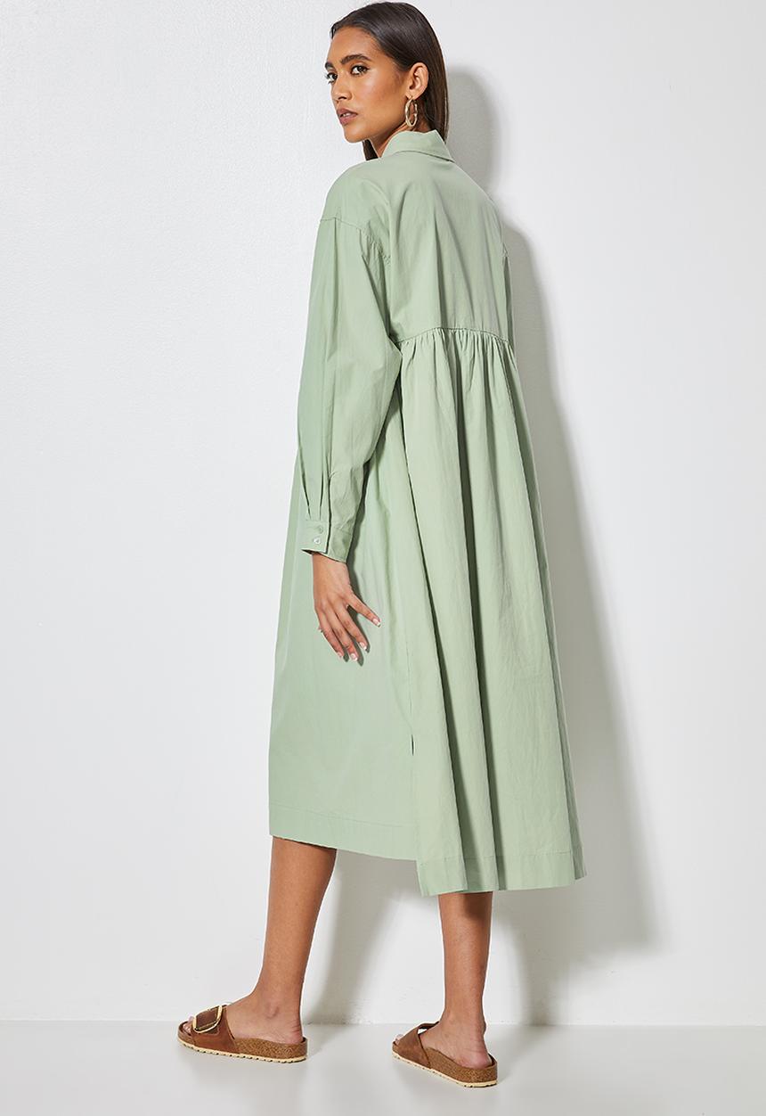 Superbalist - Empire cutline trapze shirt dress - sage