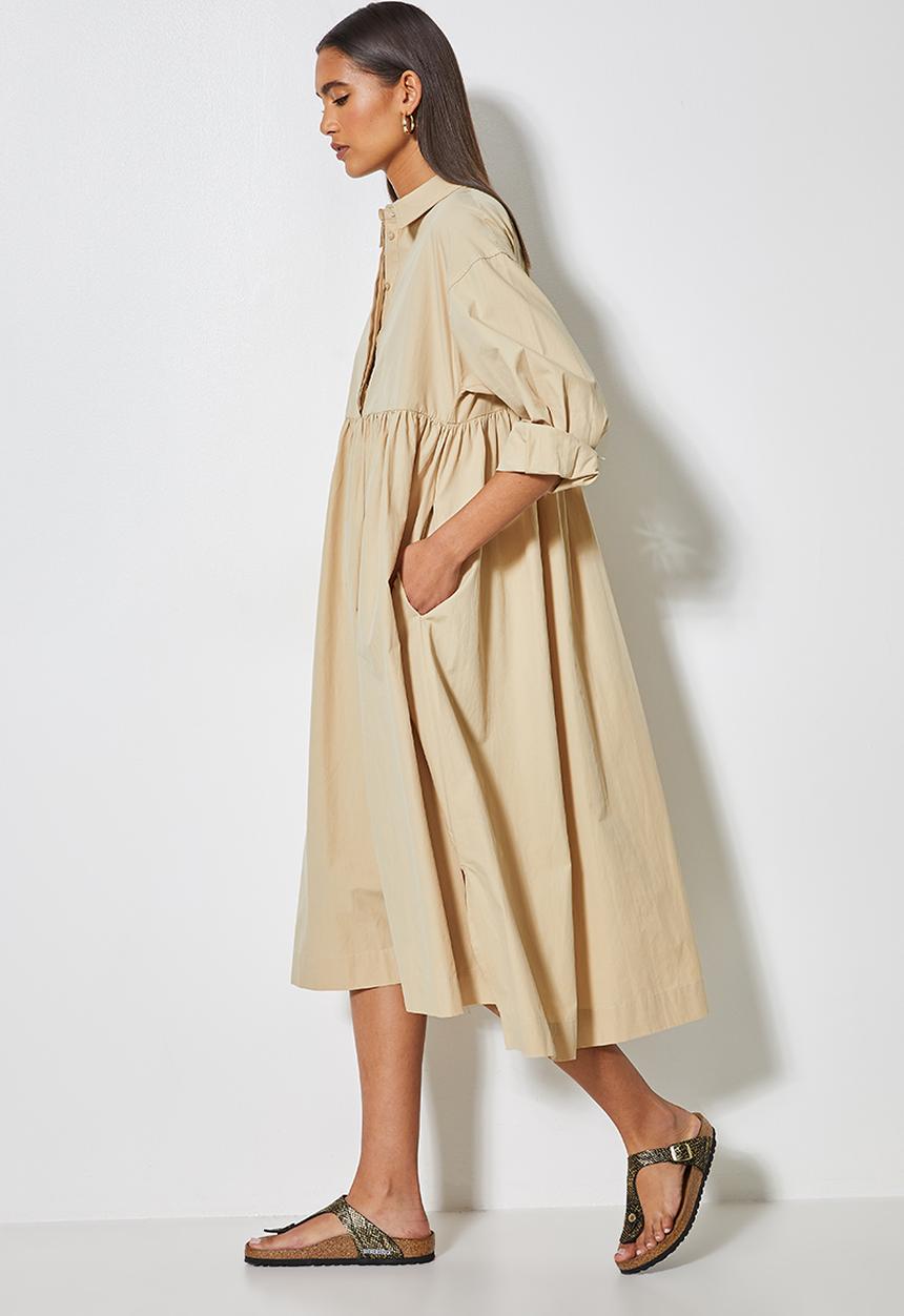 Superbalist - Empire cutline trapze shirt dress - light tan