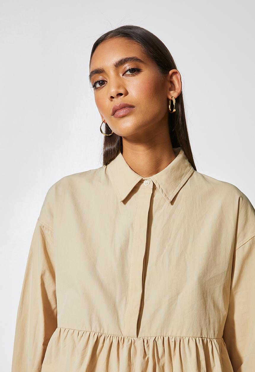 Superbalist - Empire cutline trapze shirt dress - light tan
