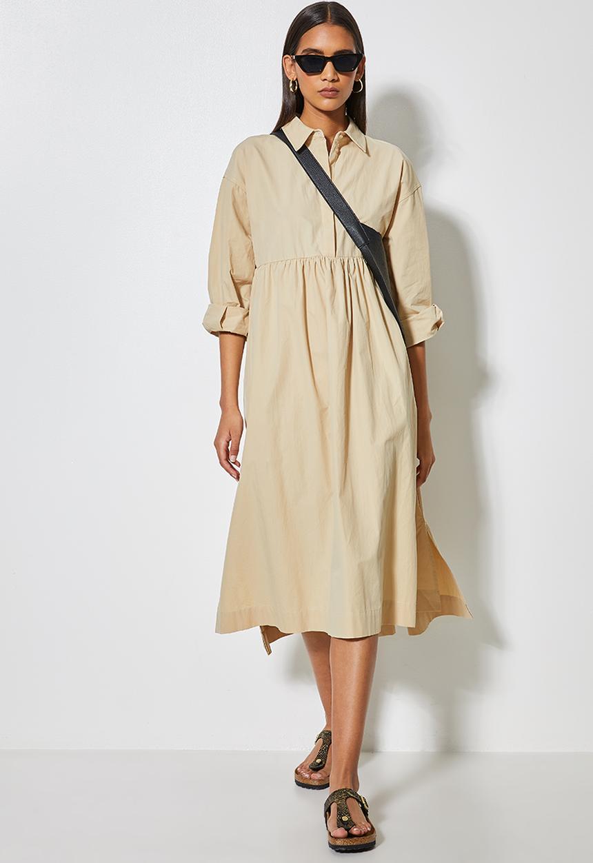 Superbalist - Empire cutline trapze shirt dress - light tan