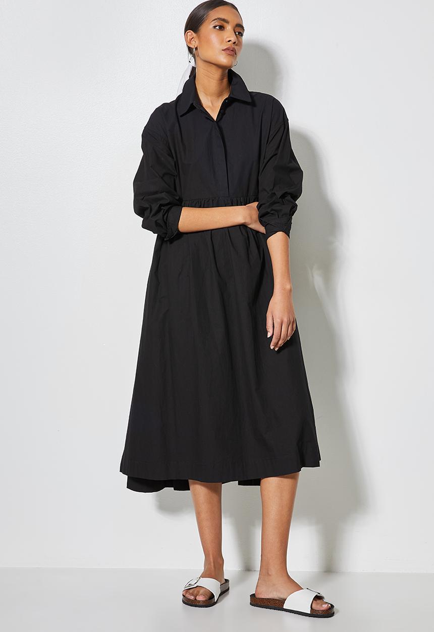 Superbalist - Empire cutline trapze shirt dress - black