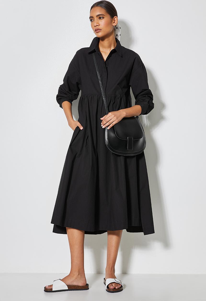 Superbalist - Empire cutline trapze shirt dress - black