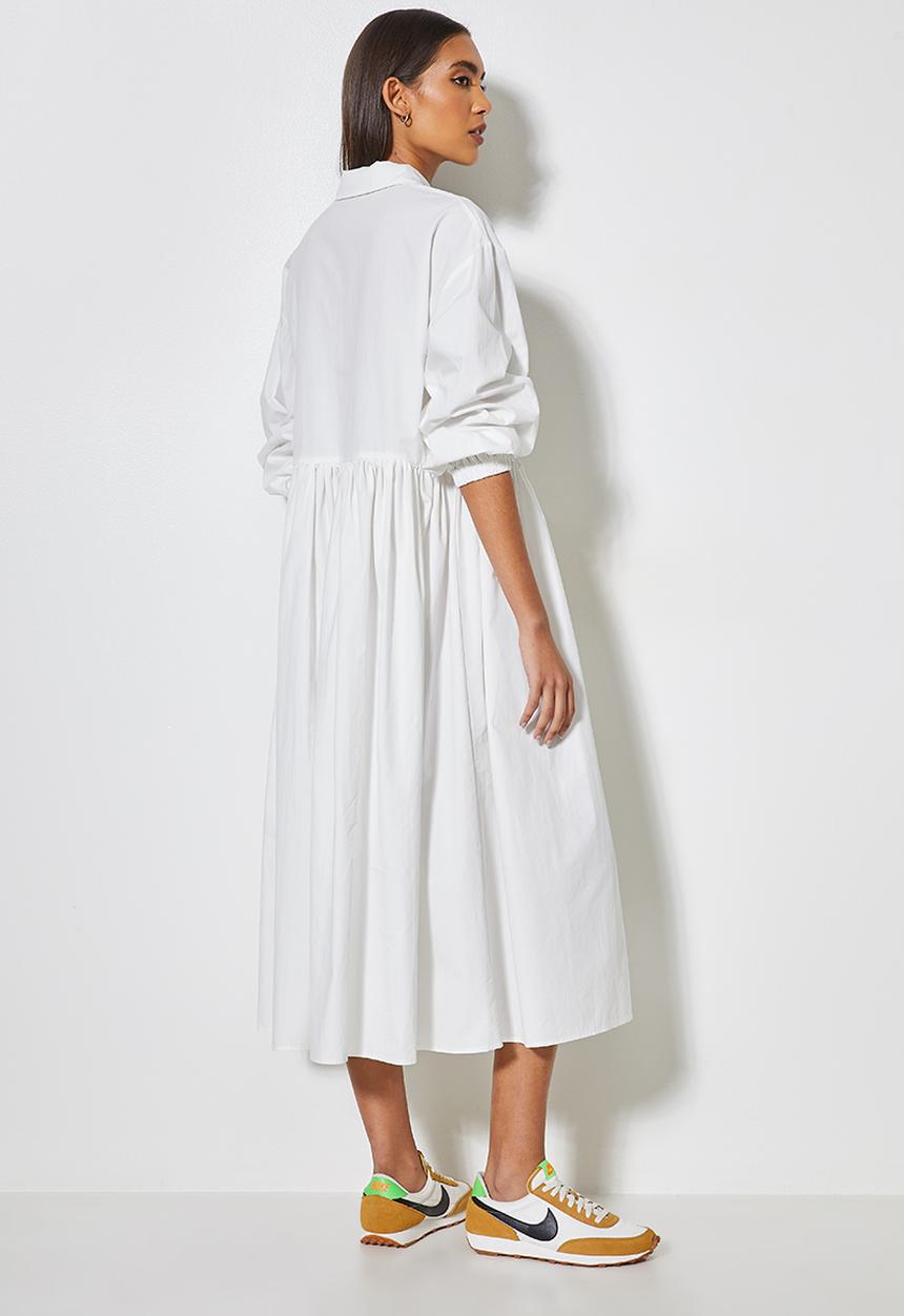 Superbalist - Collared babydoll dress - white