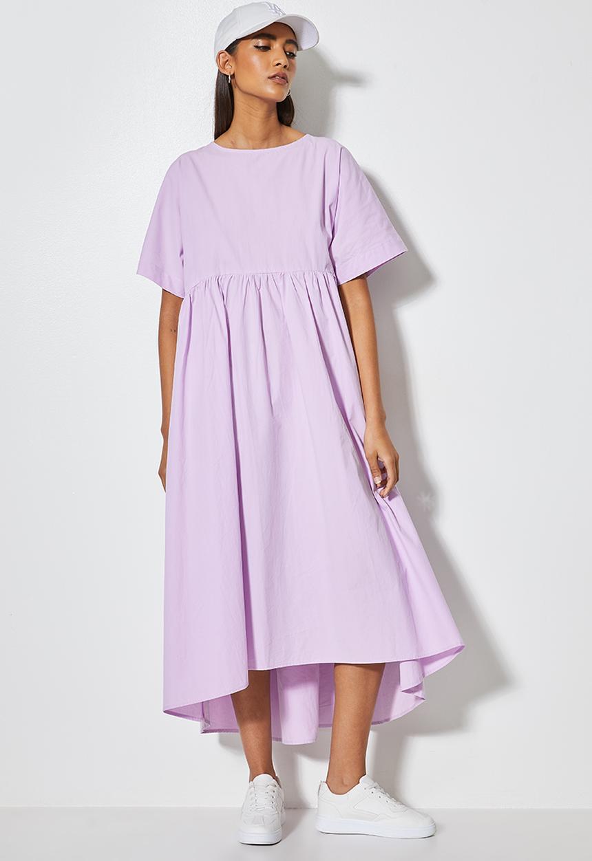 Superbalist - Volume pocket trapeze dress - lilac