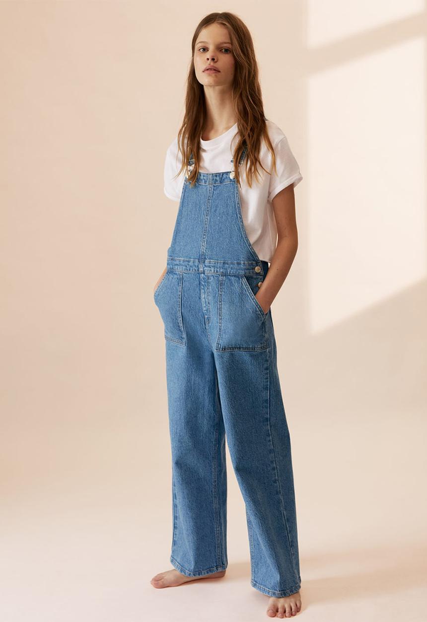 MANGO - Peto frayed - blue