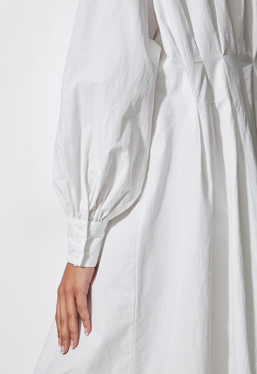 Superbalist - Pink tuck detail shirt dress - white