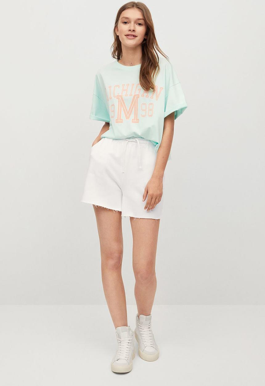 MANGO - Short pastel - white