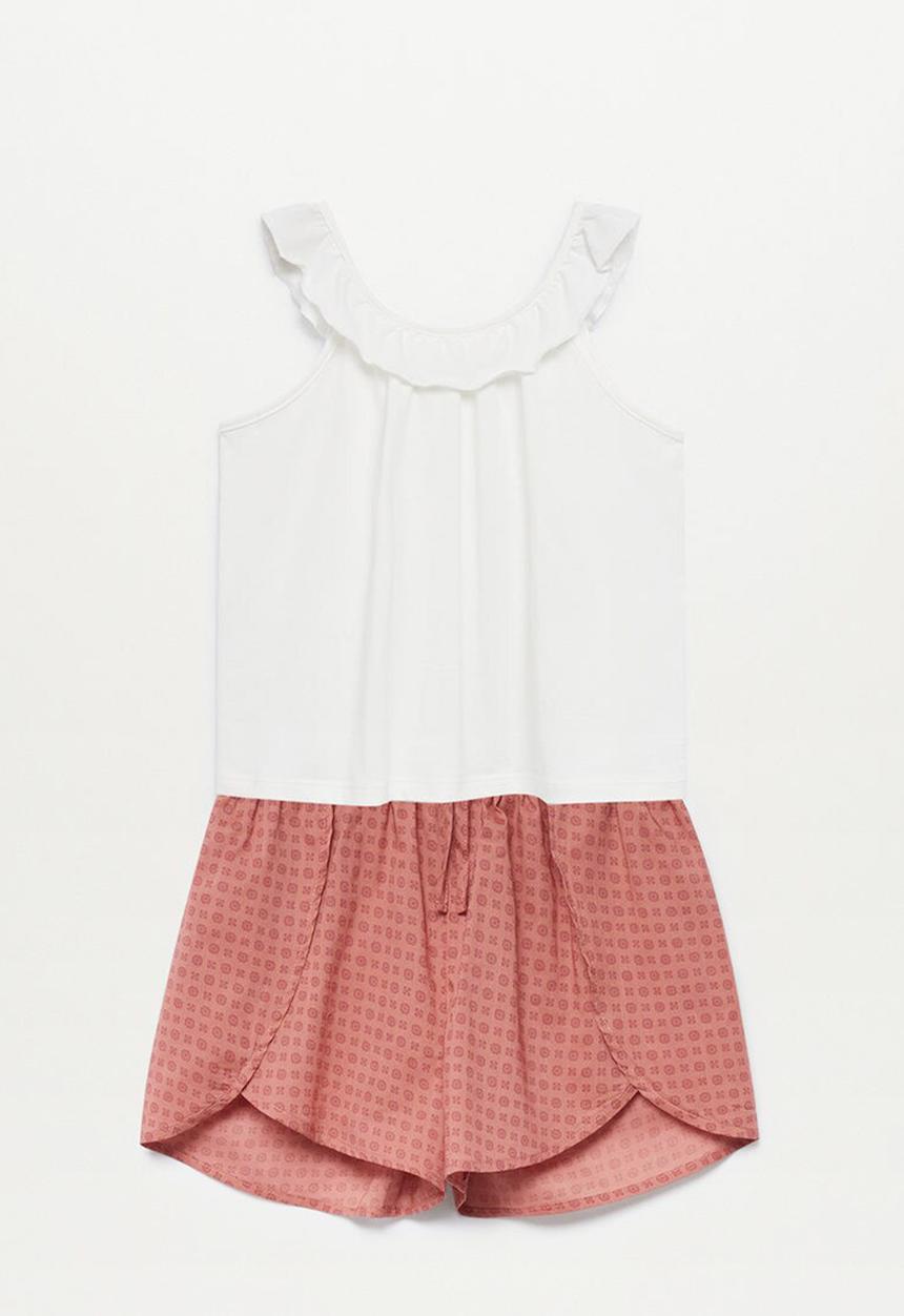 MANGO - Pyjama boho - white & pink