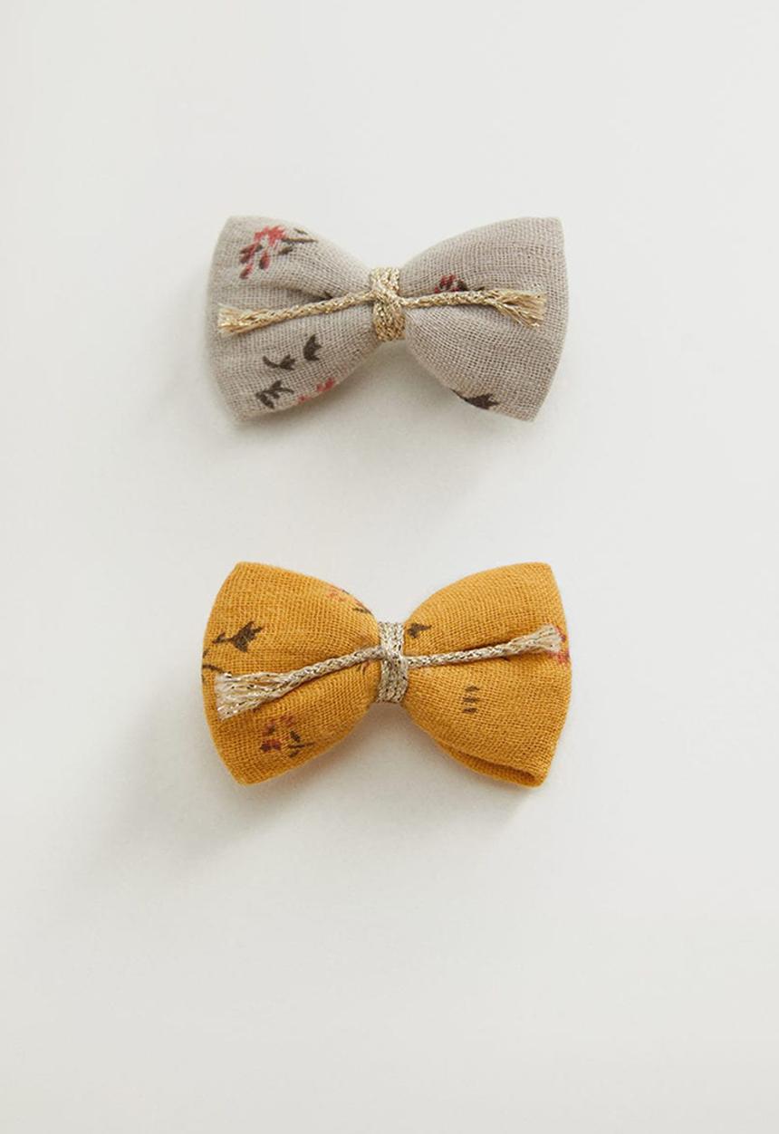 MANGO - Hairclip romance - beige & yellow 