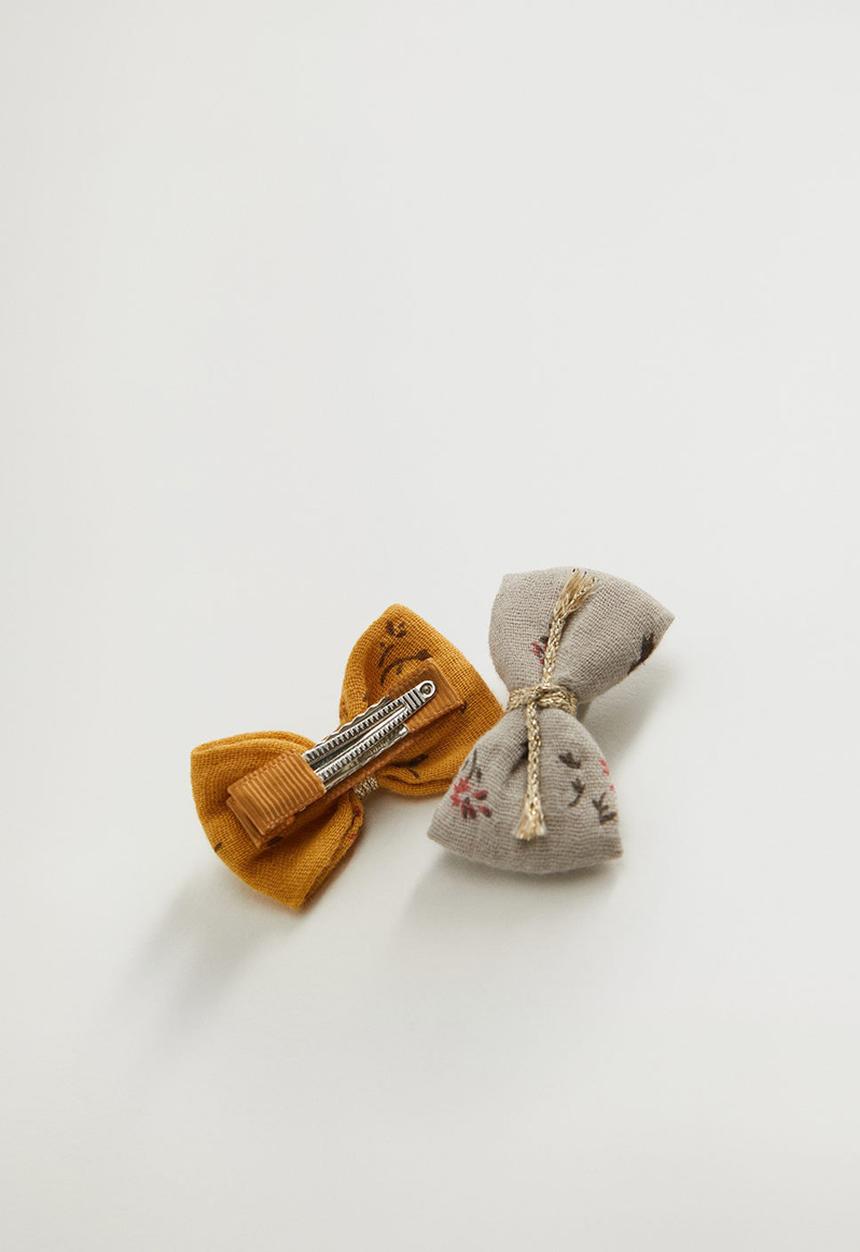 MANGO - Hairclip romance - beige & yellow 
