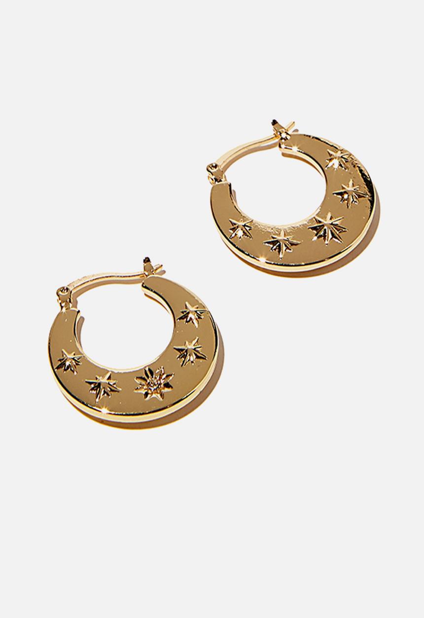 Rubi - Noughties hinge hoop - gold 