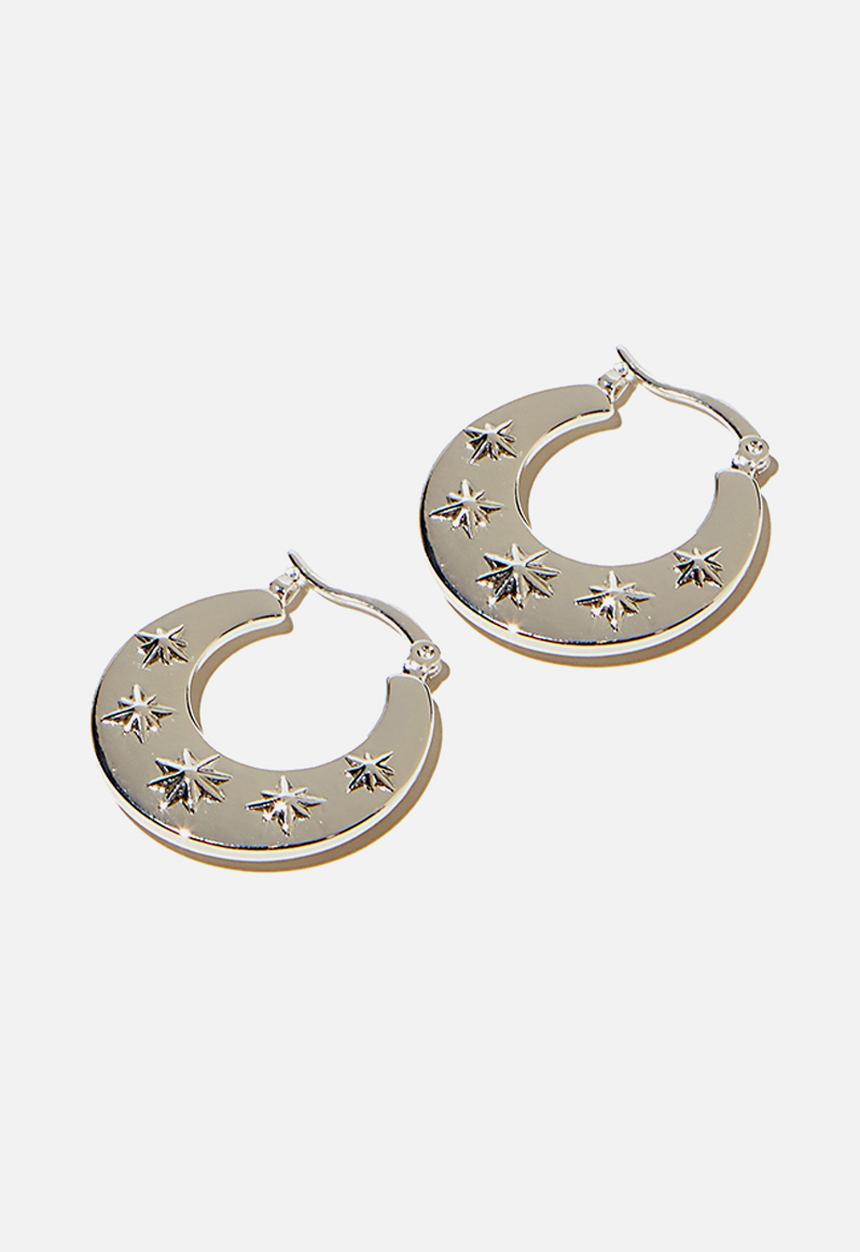 Rubi - Noughties hinge hoop - silver