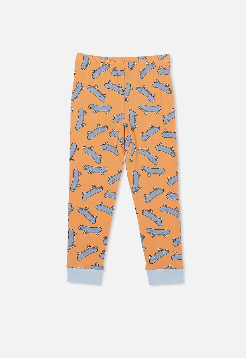 Cotton On - Orlando long sleeve pyjama set - skate monster frosty blue