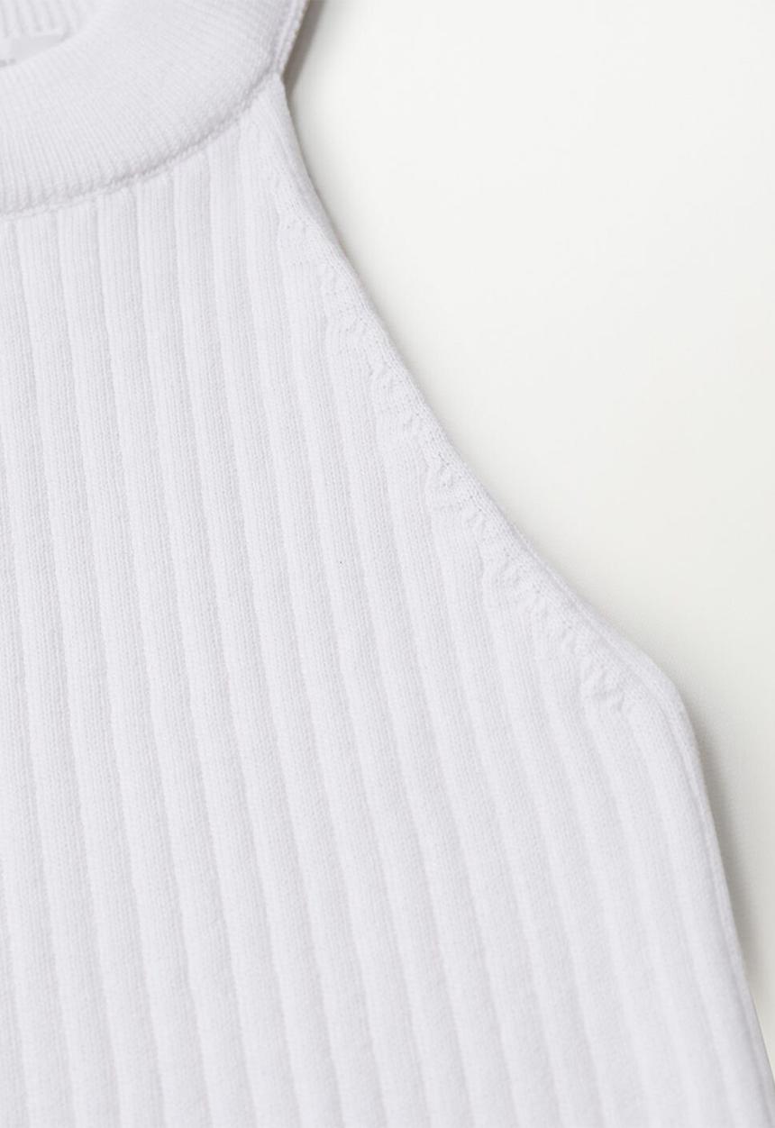 MANGO - Top ribi - white