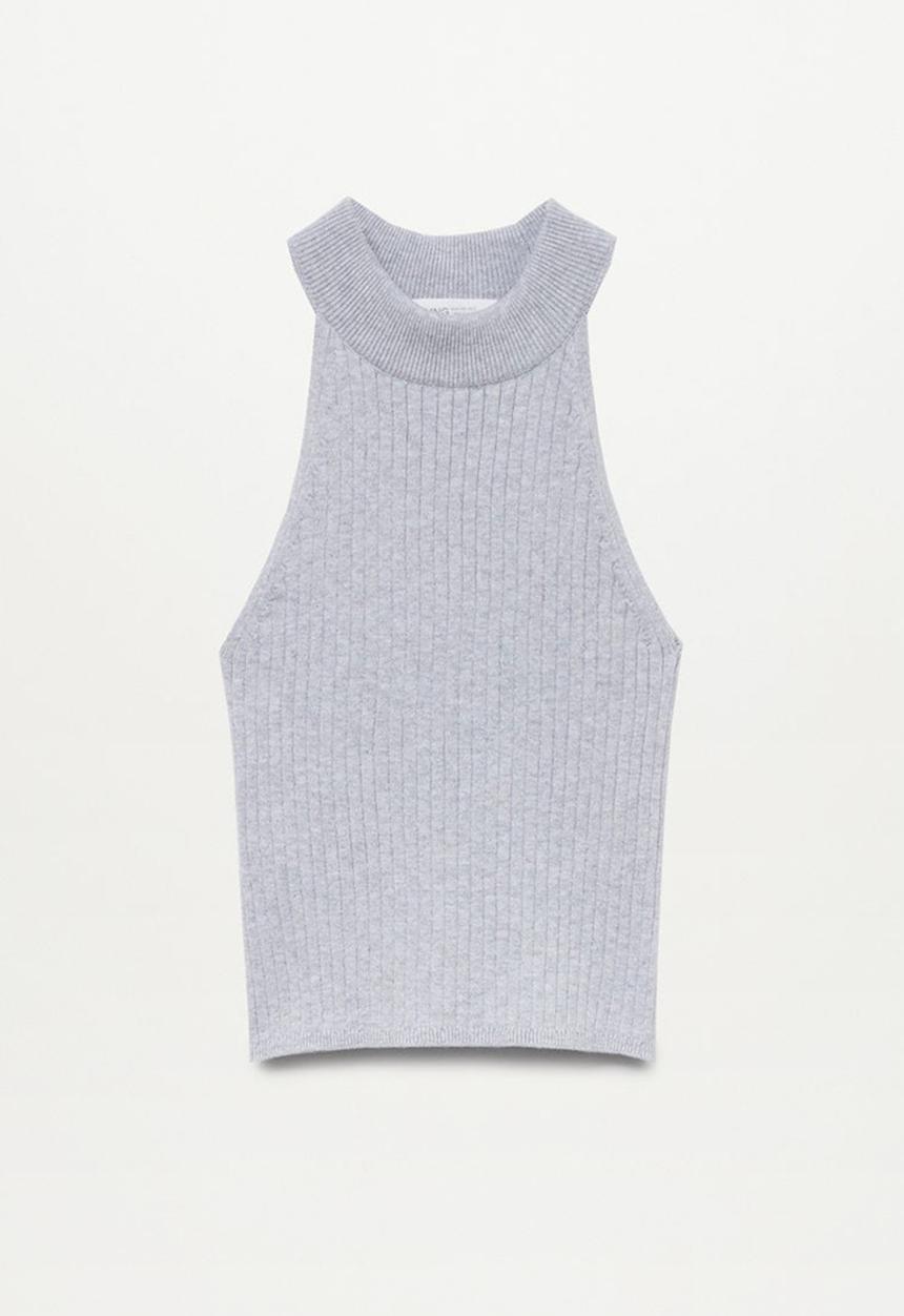 MANGO - Top ribi - grey