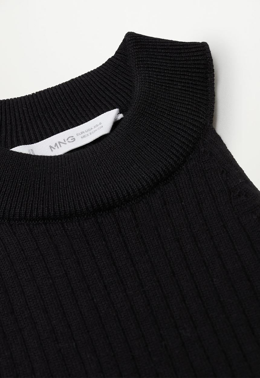 MANGO - Top ribi - black