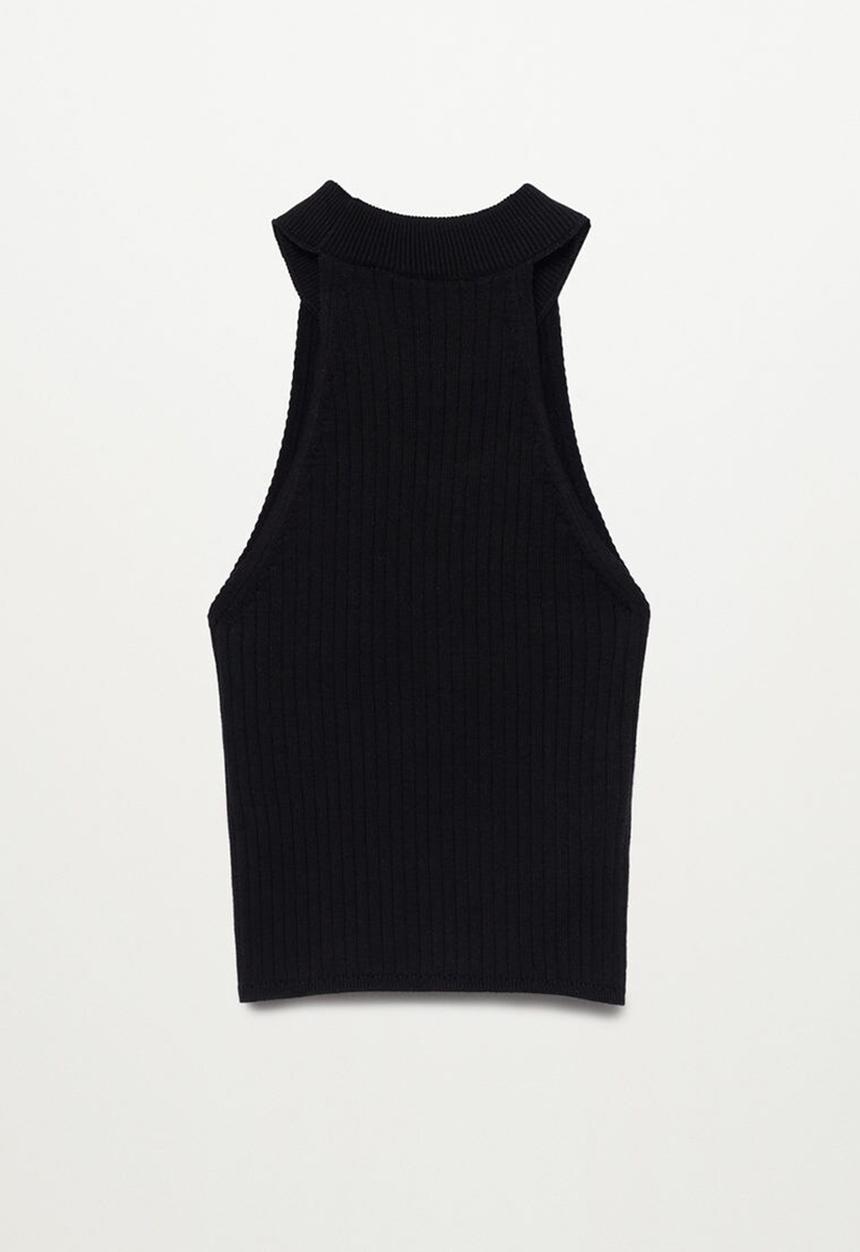 MANGO - Top ribi - black