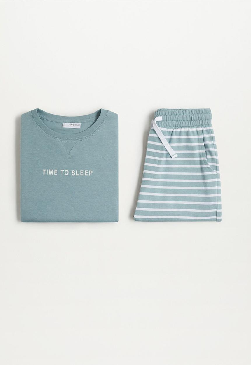 MANGO - Pijama pack time - turquoise