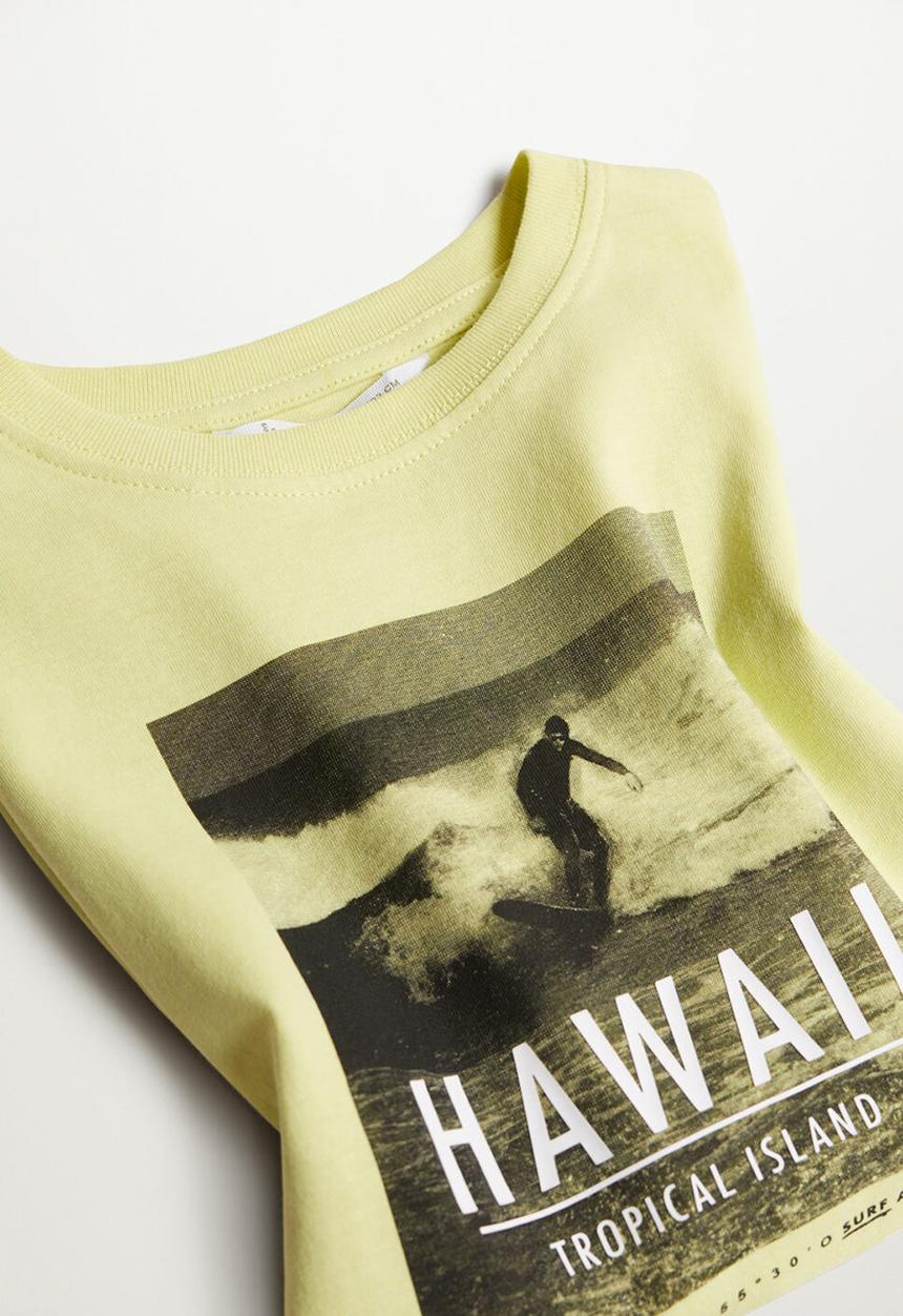 MANGO - T-shirt surf - yellow