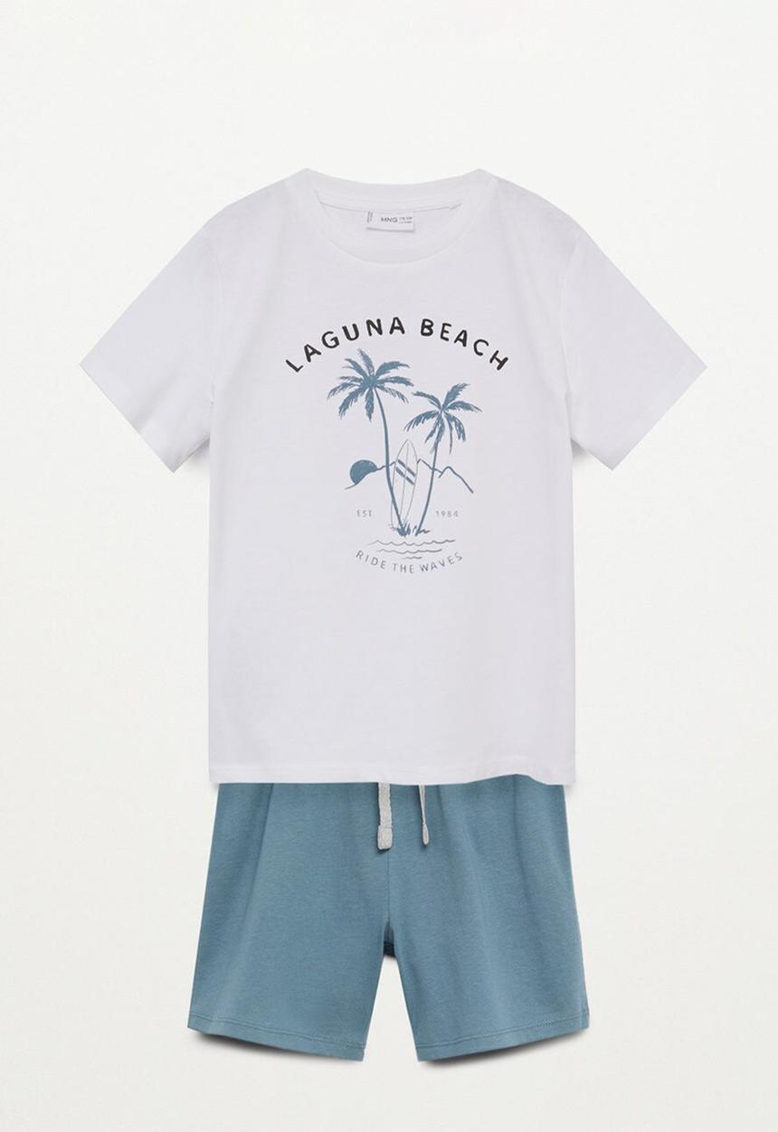 MANGO - Pijama pack laguna - white & blue 