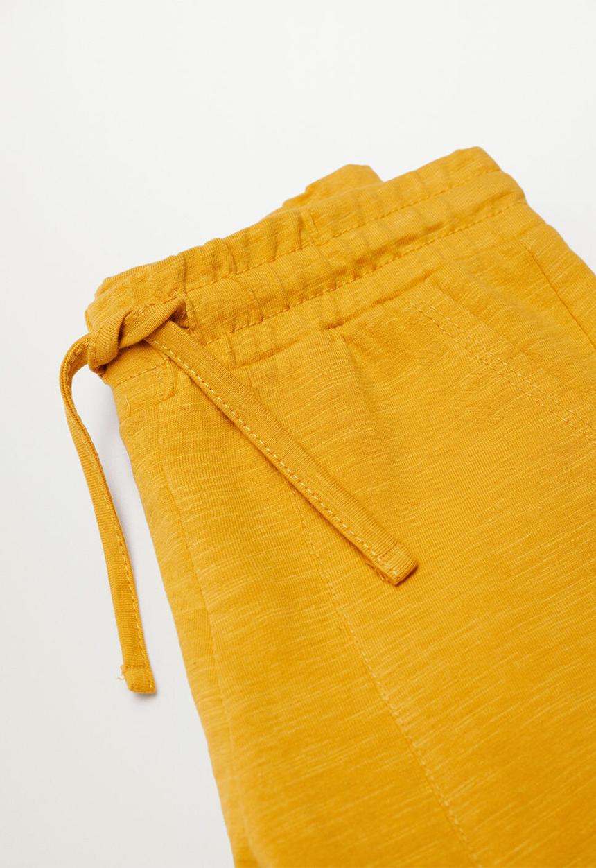 MANGO - Bermuda shorts slub 8 - yellow