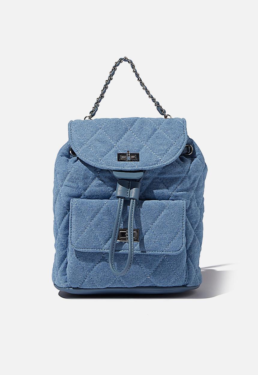 Rubi - Quilted chain backpack - burleigh blue denim