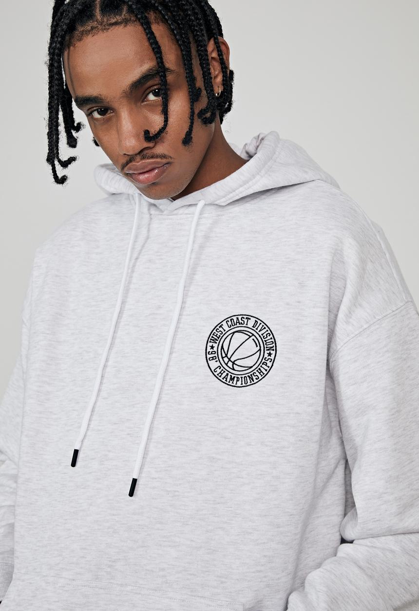 Factorie - Oversized graphic hoodie - silver marle 