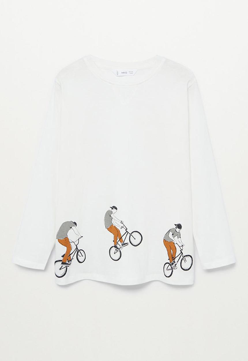 MANGO - T-shirt draw - white