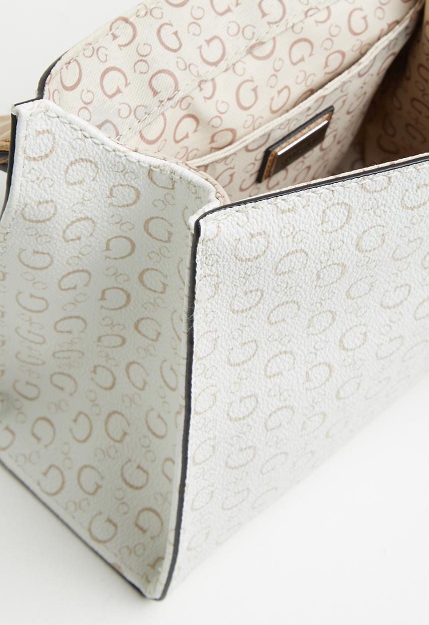 GUESS - Kravitz small flap satchel - white