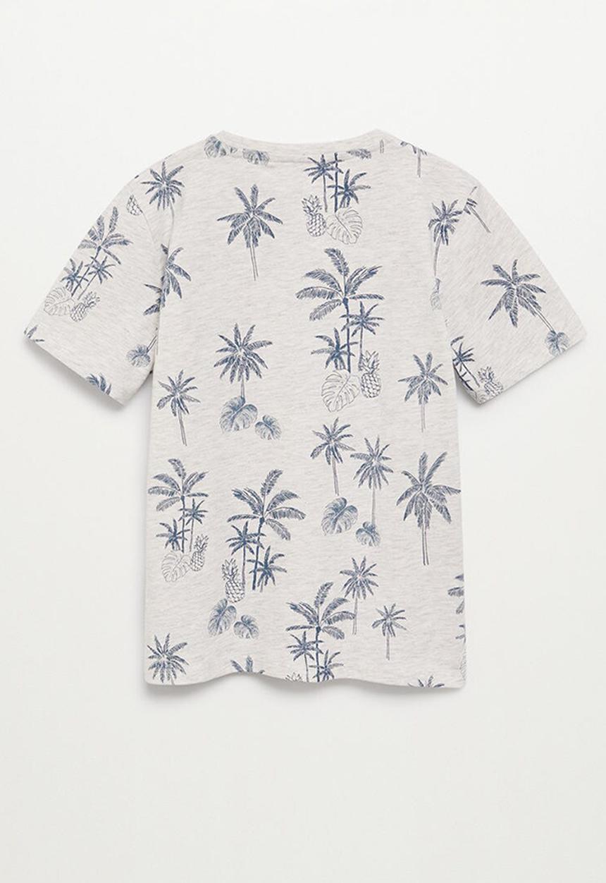 MANGO - T-shirt aloha - grey