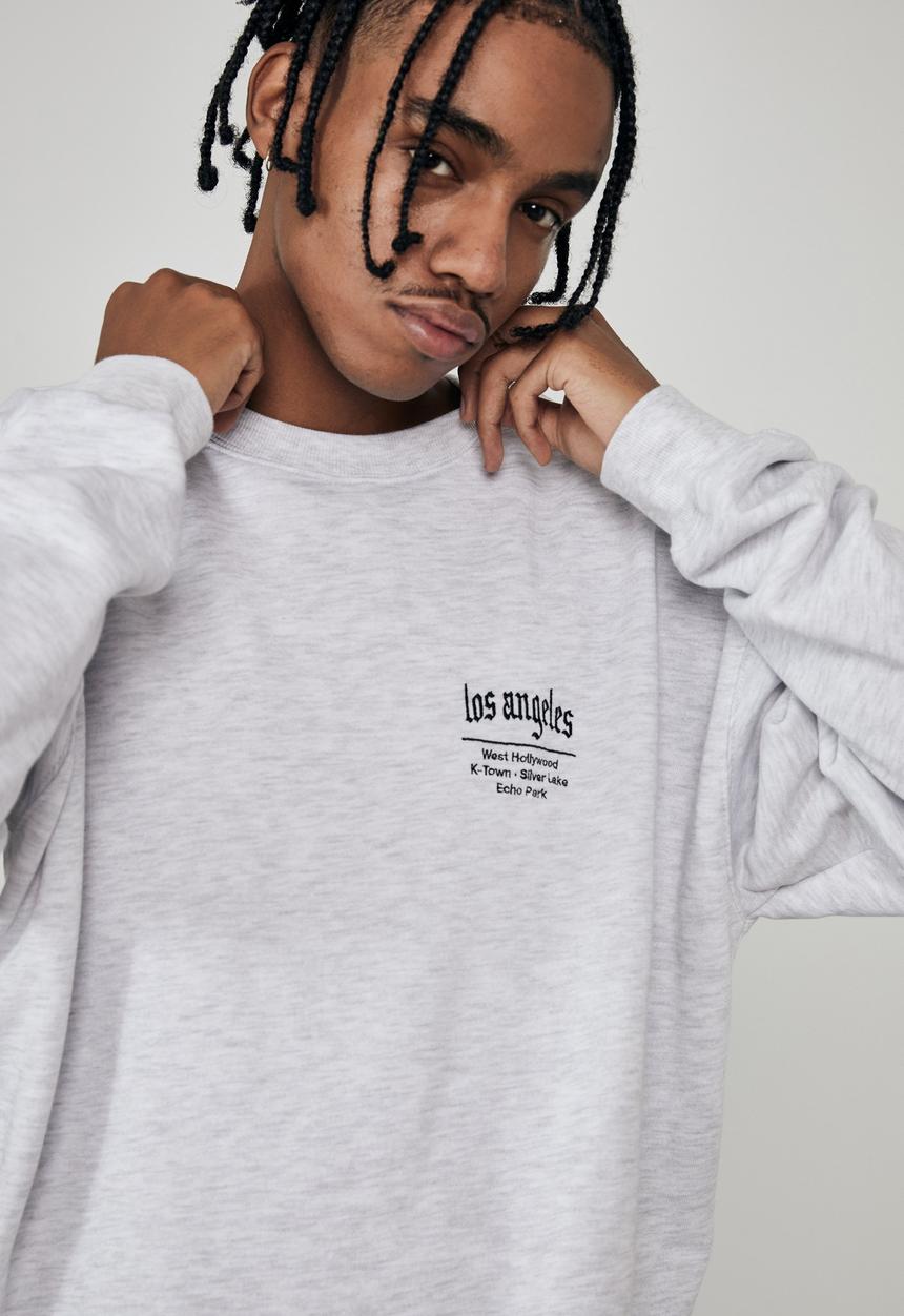 Factorie - Elite oversized crew - silver marle