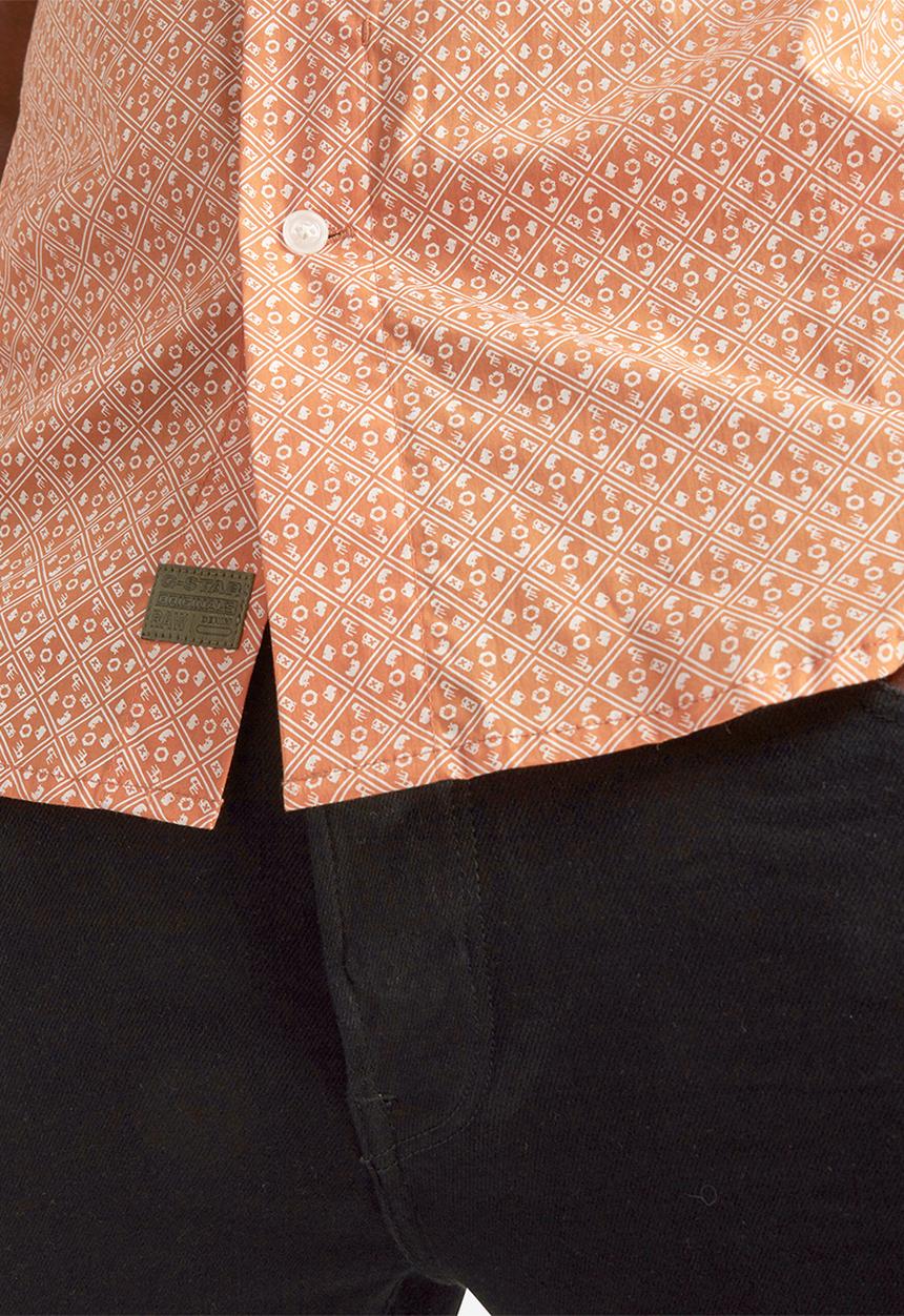 G-STAR - Dressed super slim shirt short sleeve - orange 