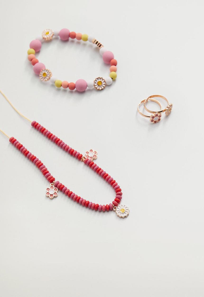 MANGO - Flower bead necklace - multi
