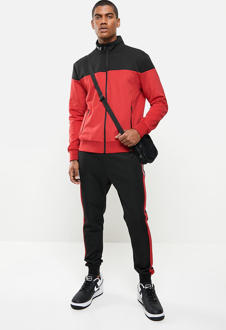 FUBU - Hudson 2.0 tracksuit top - black & red