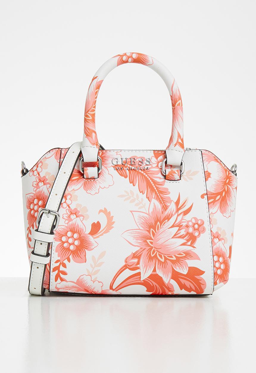 GUESS - Karlan mini satchel crossbody - pink & white 