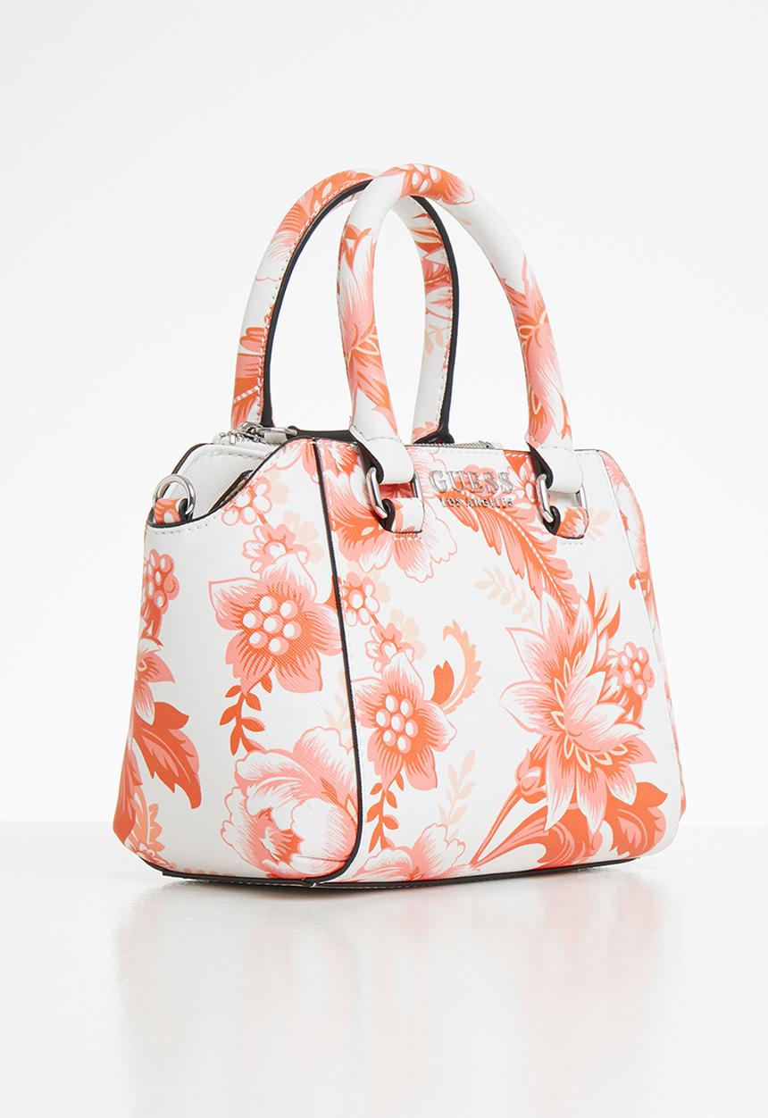 GUESS - Karlan mini satchel crossbody - pink & white 