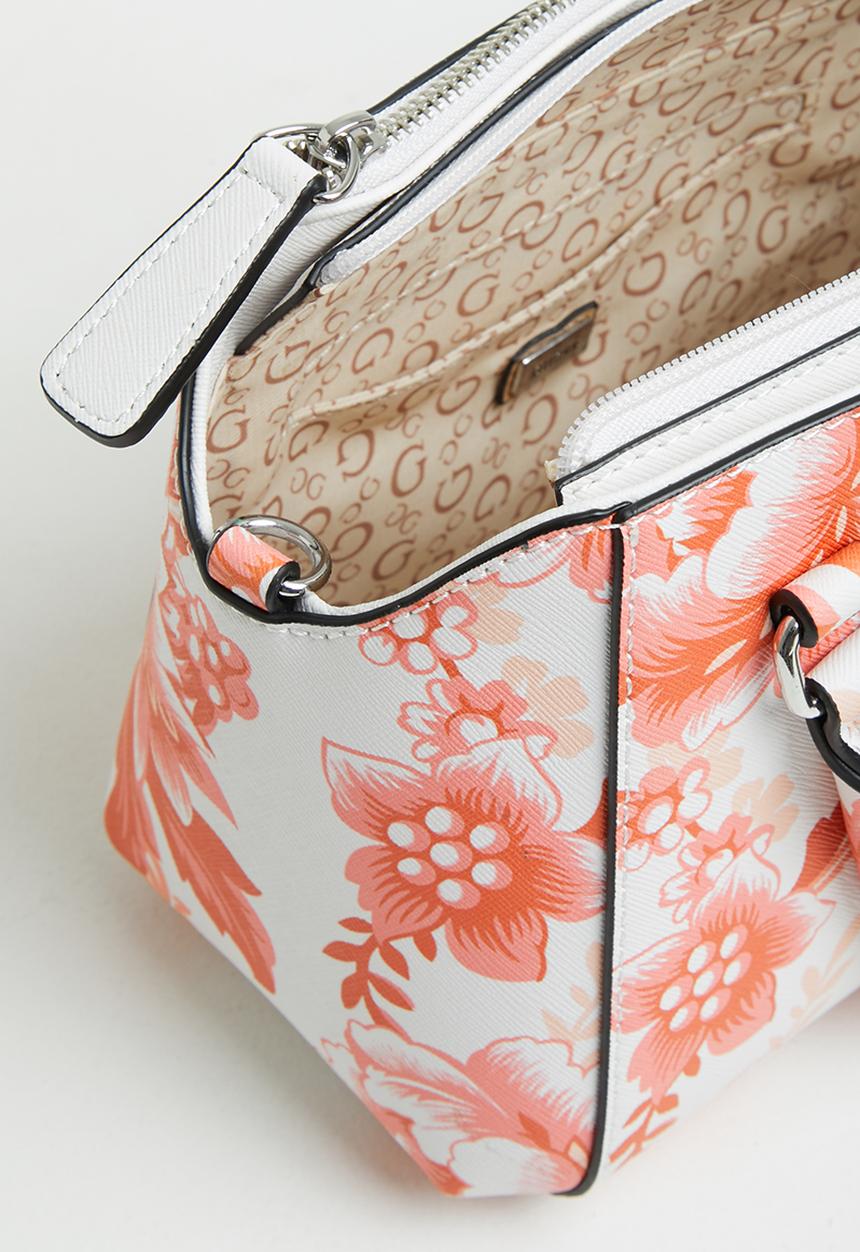 GUESS - Karlan mini satchel crossbody - pink & white 
