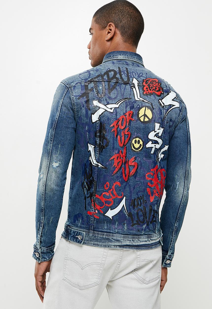 FUBU - Venice beach mens denim jacket - light wash