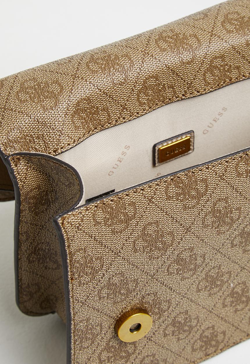 GUESS - Noelle mini crossbody flap - brown 