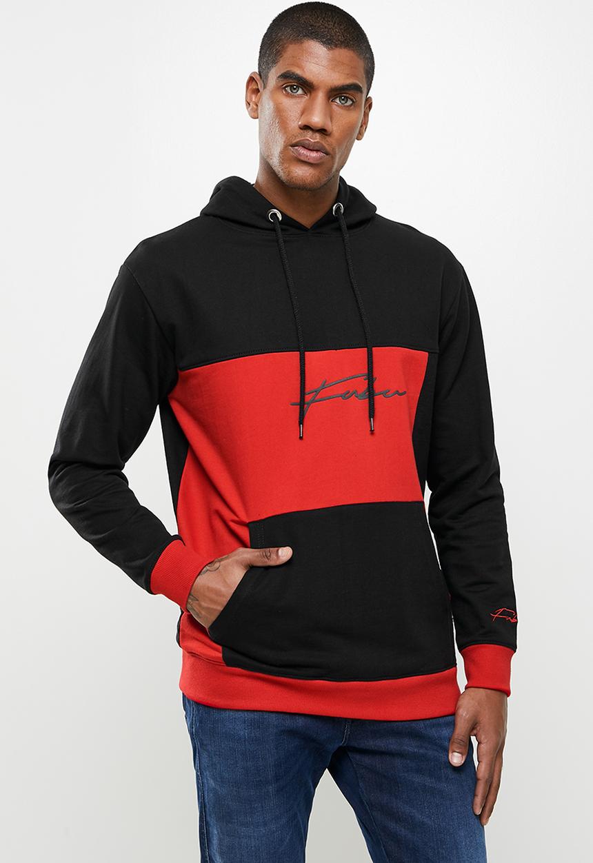 FUBU - Fubu mens hoodie - black & red