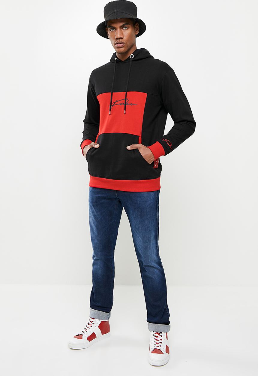FUBU - Fubu mens hoodie - black & red