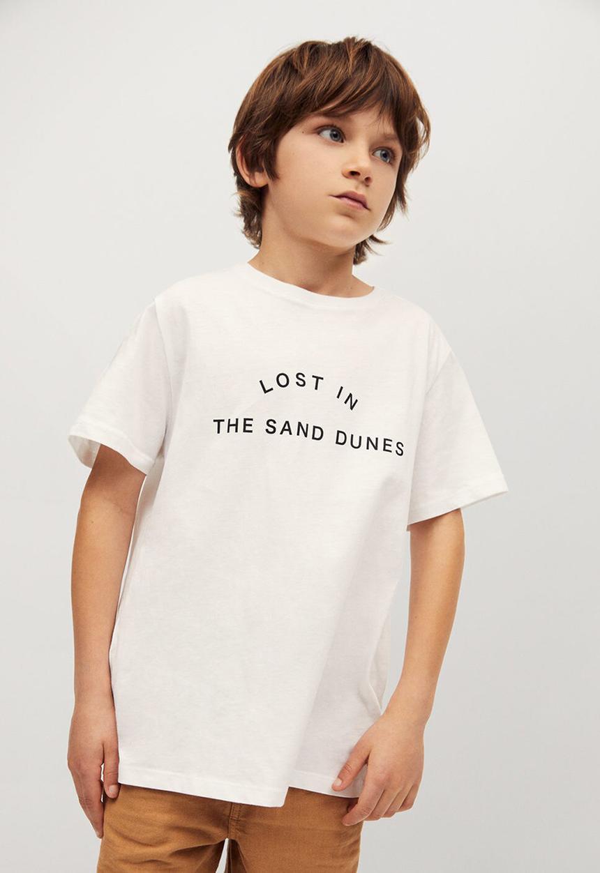 MANGO - T-shirt sand - white