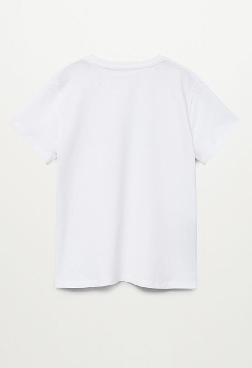 MANGO - T-shirt sand - white