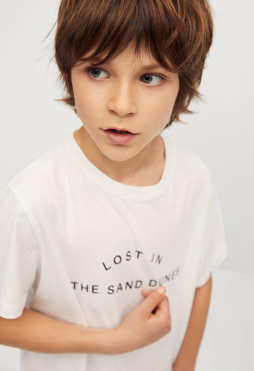 MANGO - T-shirt sand - white
