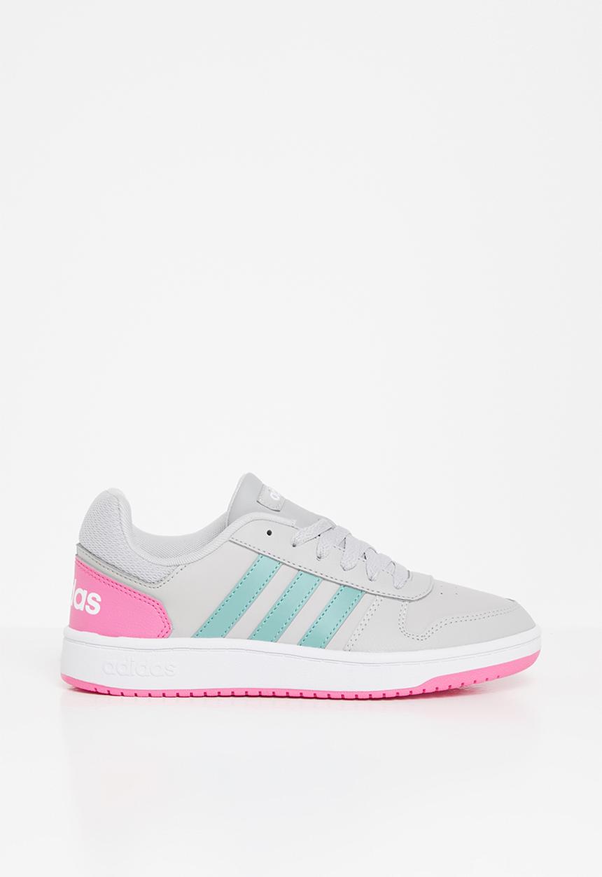 adidas Originals - Hoops 2.0 k - grey two/mint ton/screaming pink