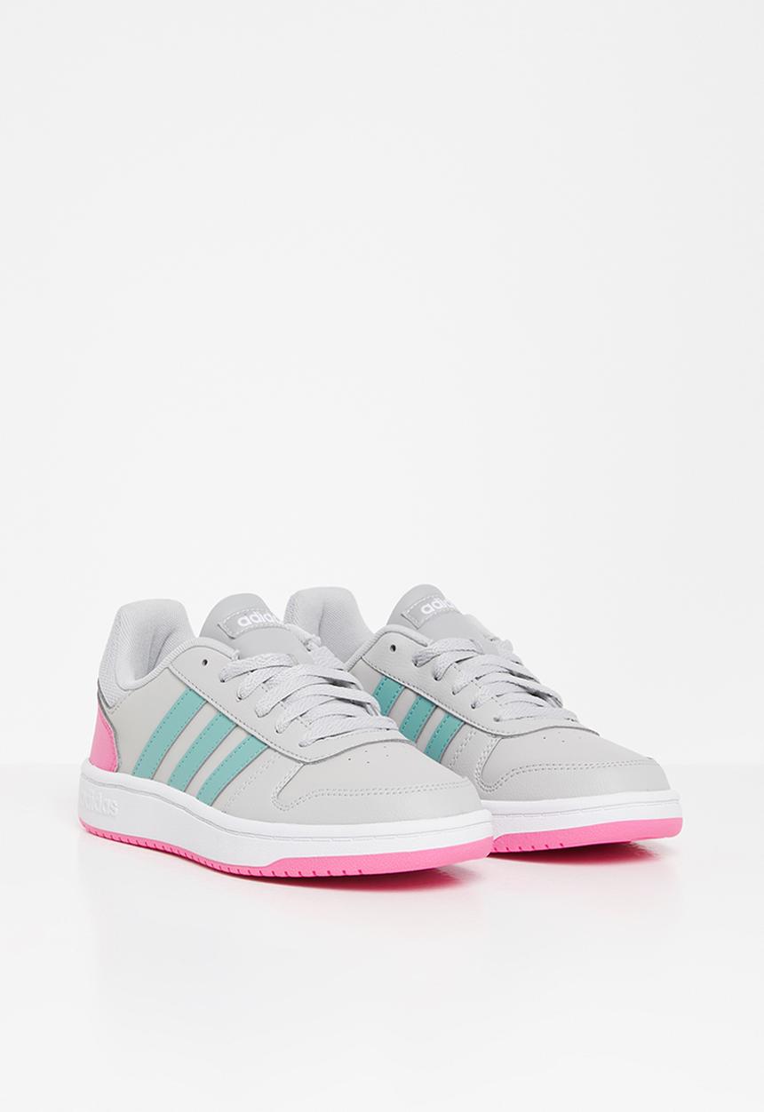 adidas Originals - Hoops 2.0 k - grey two/mint ton/screaming pink